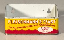 Vintage Fleischmann’s Yeast Tin Wall Mount Kitchen Bin Advertising Holder USA picture