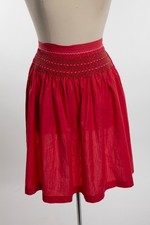 Vintage Red Apron Women Flower Embroidery  picture