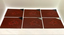 Kamakura-bori Square Individual Serving Plates Set of 6, Sasanqua Design, picture