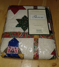 VTG 1998 Hawthorne Hill Nutcracker Quilt Throw Holiday Christmas New In Package picture