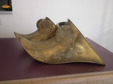 Antique - Pair Spanish Colonial Conquistador Brass Metal Horse Bogota Stirrups picture