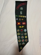 Vintage Girl Scout Sash Authentic 1960’s-70’s with Badges Pins Stars picture