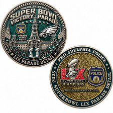 Philadelphia Eagles Super Bowl Victory Parade Police Coin 2 side Fan Souvenir picture