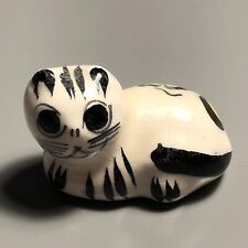Vintage Hand Crafted Mexican Tonala Style Folk Art Pottery Cat Figurine picture
