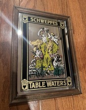Vintage Schweppes Table Water Advertising Mirror Sign ART NOUVEAU Mucha 8X11 🔥 picture