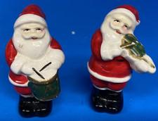 Vintage Hand Painted Santa’s Playing Drums Violin Salt & Pepper Shakers picture