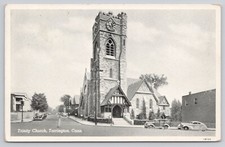 Trinity Church 1940s Cars Torrington Connecticut CT Posted 1951 Postcard picture