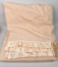 Vintage Peach Full Size Acrylic Nylon Trim Blanket Made In USA - 80” x 92” picture
