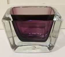 Vintage Swedish Art Glass Strömbergshyttan 1950’s Sturdy Purple Short Vase picture
