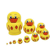 10pcs Animal Pattern Wooden Nesting Toys Russian Nesting Dolls Duck picture