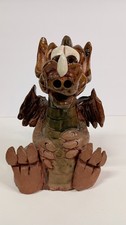 Pat Chrest Pottery Ceramic Dragon Incense Smoker Burner Whimsical Fantasy VTG picture