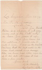 1896 Handwritten Signed Letter C.H. Skinkle Los Angeles CA picture