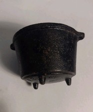 Salesmen Sample Cast Iron Pot Cauldron Kettle VGT Antique English Footed READ SM picture
