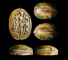 EXTREMELY RARE Scarab Ancient Egypt Artifact Antiquity Ankh and Symbols w/COA picture