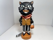 Ashland Halloween Vintage Spirits Black Cat JOL Figurine Tabletop Decor NWT picture