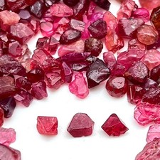 Burmese Red Spinel Rough Crystals: 25 Raw Gemstones for Jewelry picture