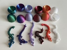 6Pcs 3D Printed Dragon Eggs with Dragon Inside – Fantasy Collectible, Home & O picture