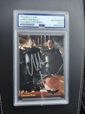 CHRISTIAN BALE 2005 TOPPS BATMAN BEGINS EXECUTION ORDER PSA CERTIFIED AUTO. picture