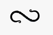 S Hooks Set of 2 6 Inch Brass Look hand forged blacksmith s hook set of 2 picture