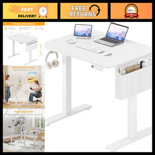 KLUVIS White Electric Standing Desk - 32 Inch Small Adjustable Height Stand up D picture