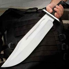 The Giant Massive D2 Tool Steel Full Tang Fix Blade Hunting Bowie Knife Handmade picture