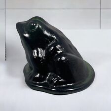 Green Glass Frog Paperweight Wheaton Village Vintage VERY DARK GREEN picture