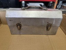 L May Mfg Sudbury VTG Metal Lunch Box Silver Miners Construction Lunchbox Pail picture