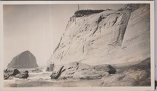 Antique PNW 1936 Pacific City Oregon The Cove Rock Formation Original Photo picture