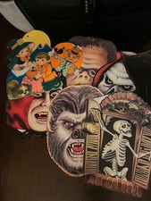 Vintage Beistle Halloween Die Cuts Lot 7 Frankenstein Dracula Skeleton picture