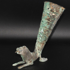 Large Ancient Achaemenid Empire Bronze Rhyton With Protome of an Lion picture