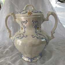 Ceramic Pearlized Opalescence Vase with Handles and Lid 12” x 12” picture
