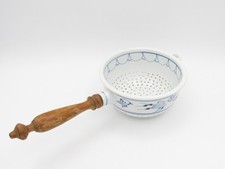 Antique German Kitchen Blue Onion Drainer, Colander C-1890-1900 picture
