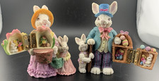 2 Vintage PIER 1 EASTER BUNNIES - All Original and Original Owner - ESTATE SALE picture