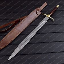 Custom HAND Forged Damascus Steel Viking Sword, Best Quality, Battle Ready Sword picture