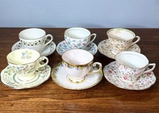 Vintage Teacups & Saucers Set of 6 Famous Makers Rosina Tuscan Foley Spode picture
