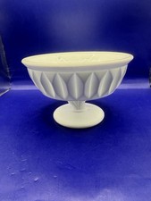 1960 Milk Glass Compote Candy Pedestal Dish. 4 In Tall 6.5 Diameter. Rare Find picture