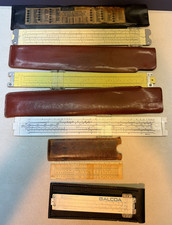 Lot of 5  Slide Rules Pickett N4-ES N1010-ES 120-T N200-T (ALCOA) Berville Paris picture