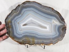 HUGE Highly Polished Banded AGATE Slice or Slab with Stand Brazil 2171gr picture