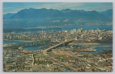 Vintage Vancouver BC Aerial View Postcard Stanley Park North Shore picture