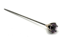 Antique 1905 CH Charles Horner Sterling Silver Amethyst Hat Pin picture
