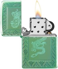 Zippo 49054 Armor Elegant Dragon High Polish Green picture
