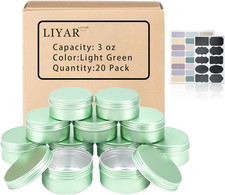 3 Oz Tins 20 Pack, Empty 3Oz Tin with Lids, round Salve Tins Aluminum picture