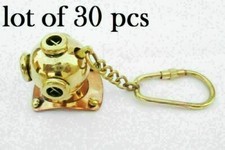 Nautical Brass Key chain Lot Of 30 Piece Diving Helmet Vintage Divers Key Ring. picture