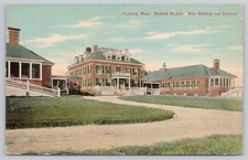 Fitchburg MA Burbank Hospital Main Buildings Driveway Postcard 1907 Posted picture
