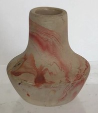 Vintage Nemadji Pottery Swirl Vase Signed 3.5
