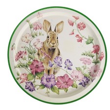 Vintage Judy Mizell Potpourri Petunia's Garden Rabbit Tin Serving 13