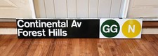 VINTAGE NYC SUBWAY SIGN PORCELAIN FOREST HILLS QUEENS NY BMT IND IRT NYCTA MTA picture