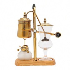 Vintage Gold Balance Siphon Coffee Maker Belgian Gravity Siphon Brewer Pot picture
