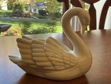 Vintage Lenox Porcelain Swan Place Card Holder/Cake Topper Ivory picture