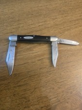 VINTAGE Case XX Knife #2383 Slick Black 3 Blade 1940s-1960s picture